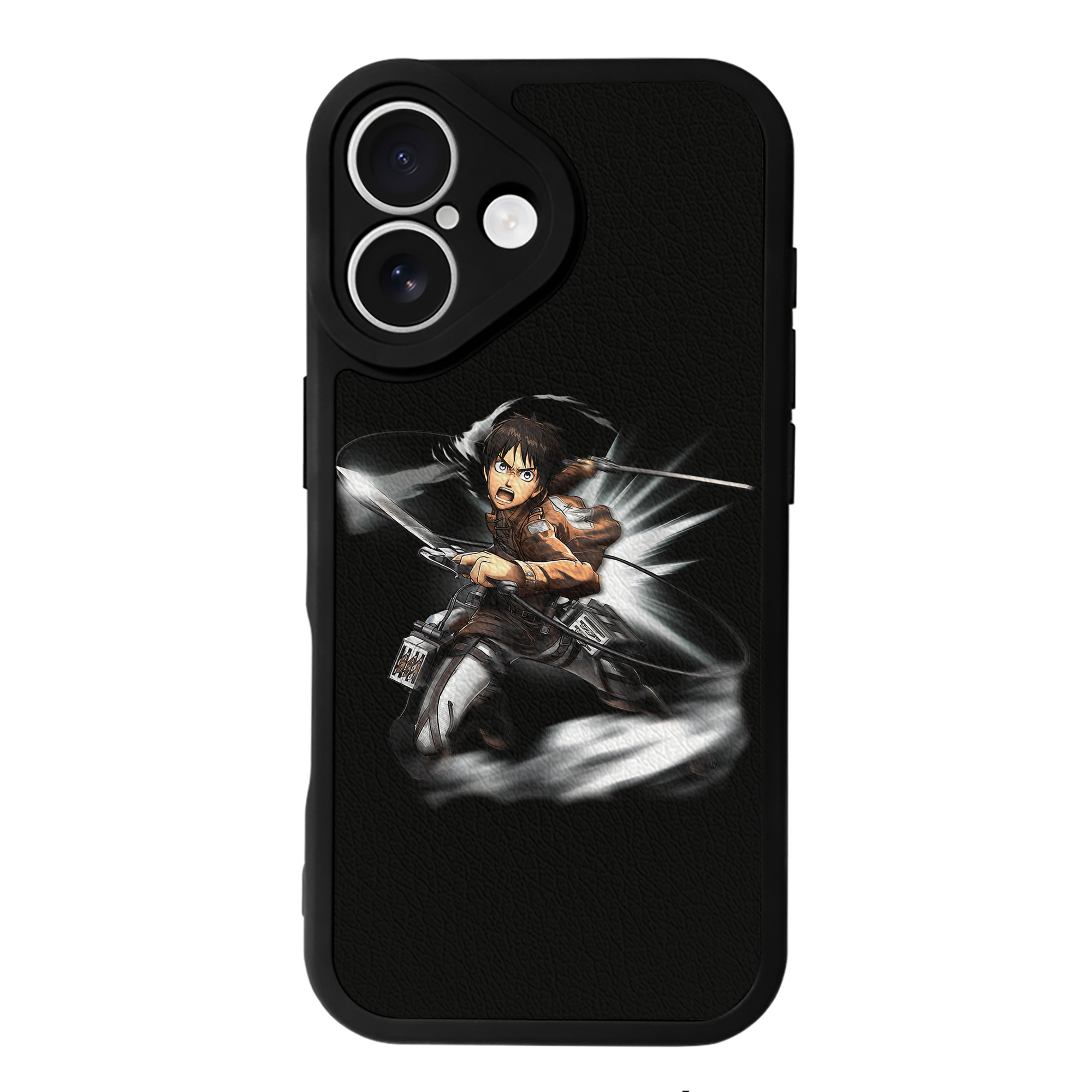（画像用） 進撃の巨人 エレン･イェーガー Attack on Titan Eren Jäger 【iPhone 16シリーズ対応】シリコンスマホケース（レザー調） 材質：シリコン
